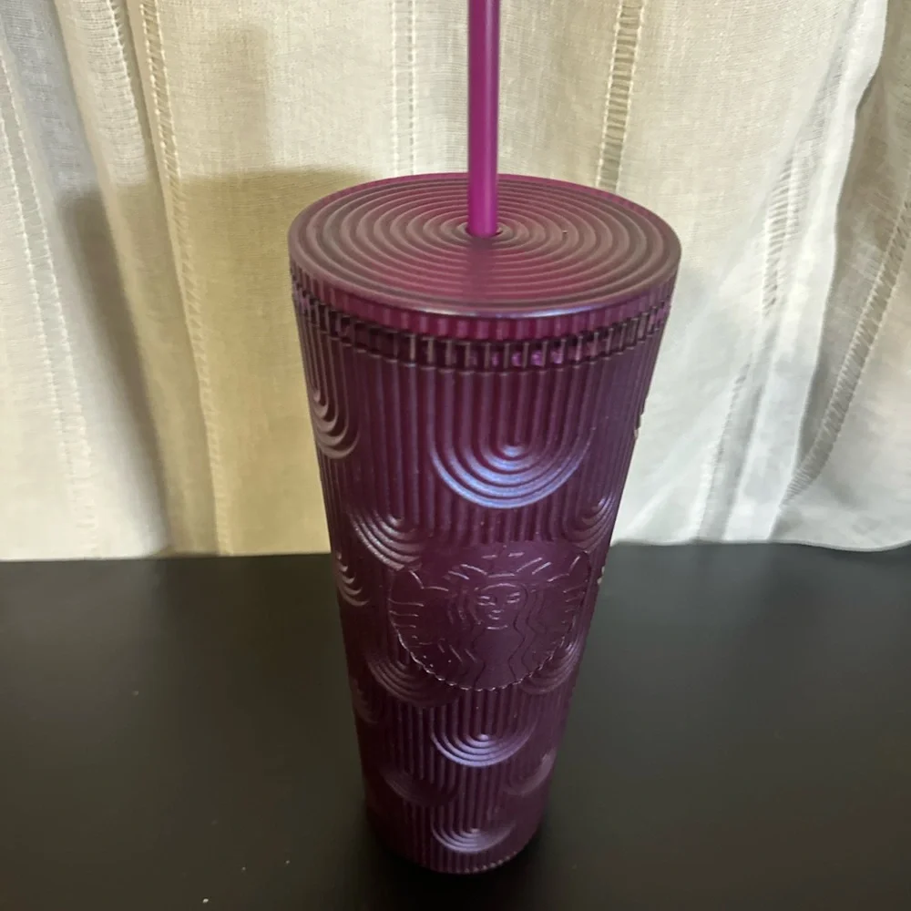 Purple Starbucks Tumbler with Straw - Picture 2 of 5